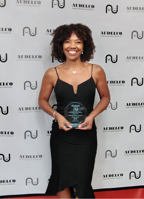 Nicole accepting the Audelco Award